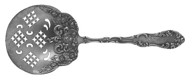 Old English (Sterling, 1892, Monograms) Large Confection Spoon