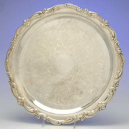 Old Master(Silverplate, Holloware, Scroll Edge) 14" Round Tray