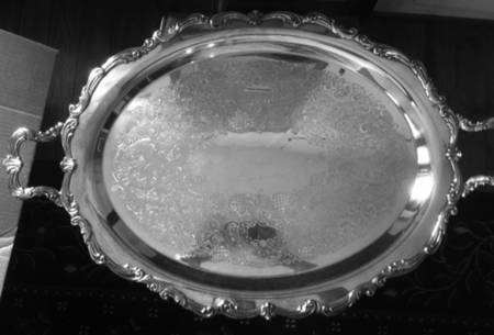 Old Master(Silverplate, Holloware, Scroll Edge) Large Silverplate Waiter Tray