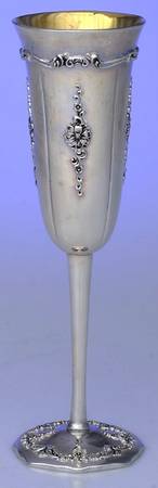 Old Master(Silverplate, Holloware, Scroll Edge) Silverplate Champagne Flute