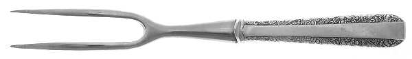 Candlelight (Sterling, 1934, No Monos) Small Carving Fork Stainless Prong W/Sterling Guar