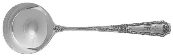 Louis XIV (Sterling, 1924, Monograms) Round Bowl Soup Spoon (Bouillon) by Towle Silver