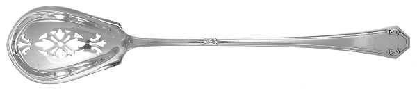 Lady Mary (Sterling, 1917, Monograms) Pierced Bowl Short Handle Olive Spoon