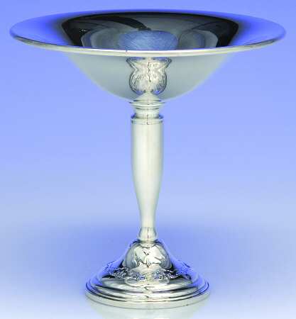 French Provincial (Sterling, 1948, Hollowware) Weighted Round Compote (Height X Width)