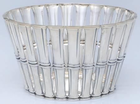 Bamboo (Sterling, 1961, Hollowware) 6" Round Pierced Basket