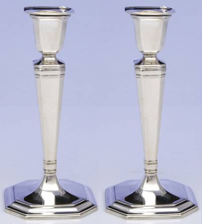 Hampton (Sterling, 1934, Hollowware) Pair of Weighted Candlesticks