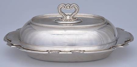 Hampton (Sterling, 1934, Hollowware) (2 Pc) 11" Oval Double Vegetable