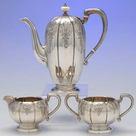 Windsor Castle (Sterling, Hollowware, Hand Chased) 3 Piece Demi Set