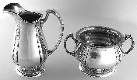 Lady Diana (Sterling, 1929, Hollowware) Mini Sterling Creamer and Open Sugar