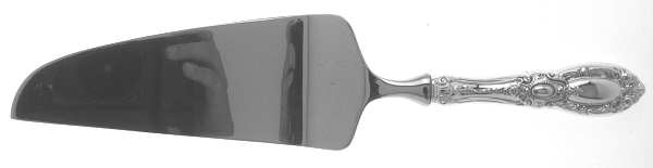 King Richard (Sterling, 1932, Monograms) Pie & Cake Server with Stainless Blade
