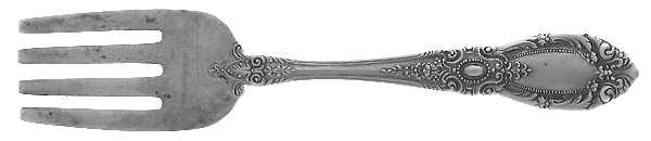 King Richard (Sterling, 1932, Monograms) Baby Fork by Towle Silver
