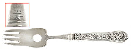 Olympian (Sterling, 1878, Monograms) Individual Fish Fork Hollow Handle Ind. Strl Tines by Tiffany & CO SILVER