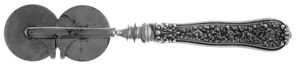 Olympian (Sterling, 1878, No Monograms) Silverplate Guard Steel Wheels Knife Sharpener