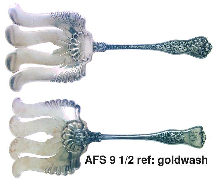 Olympian (Sterling, 1878, Monograms) Large Solid Asparagus Serving Fork by Tiffany & CO SILVER
