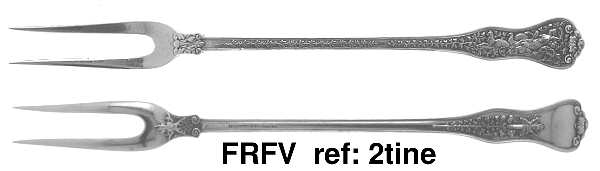 Olympian (Sterling, 1878, Monograms) Individual Fruit Fork-Solid Variant by Tiffany & CO SILVER