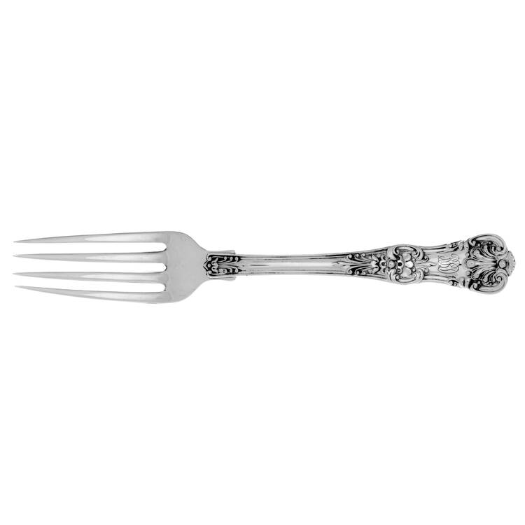 English King (Sterling, 1885, Monograms) Fork