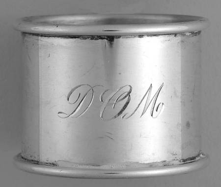 Craftsman (Sterling, 1932, Hollowware) Monogram Napkin Ring