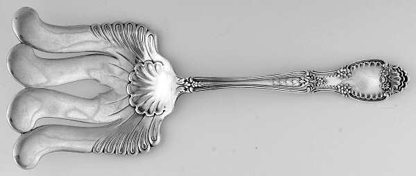 Richelieu (Sterling, 1892, Monograms) Large Solid Asparagus Serving Fork by Tiffany & CO SILVER