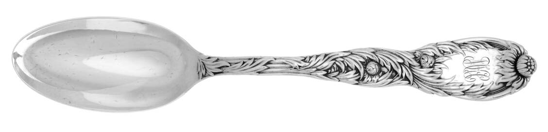 Chrysanthemum (Sterling, 1880, Monograms) Tablespoon (Serving Spoon)