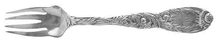 Chrysanthemum (Sterling, 1880, Monograms) Individual Old Style Solid Fish Fork