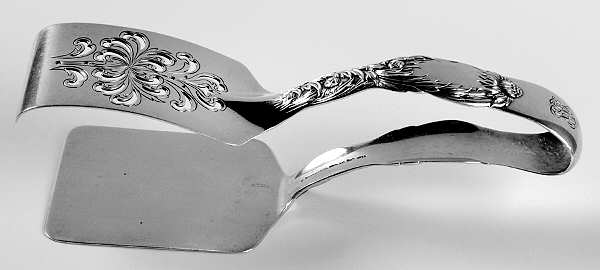 Chrysanthemum (Sterling, 1880, Monograms) Solid Piece Aspragus Tongs