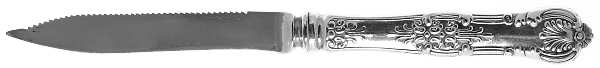 English King (Silverplate, 1870, Monograms)   Orange Knife with Silverplate Blade