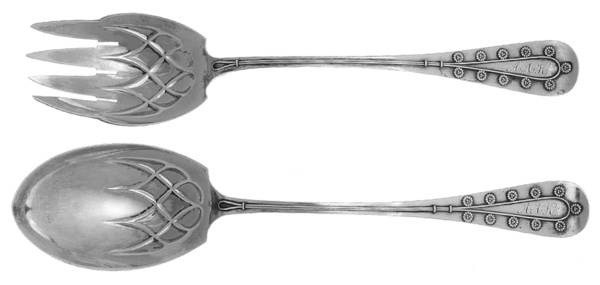Daisy (Sterling) (2 Pc) Solid Salad Set by Tiffany & CO SILVER