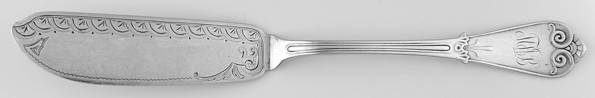 Tiffany (Sterling, 1869, Monograms) Bright Cut Individual Solid Fish Knife