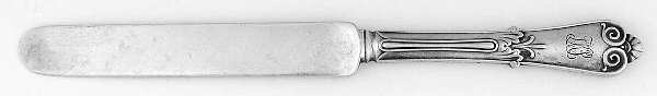 Tiffany (Sterling, 1869, Monograms) Dessert/Tea Knife Hollow Handle Sterling Blade
