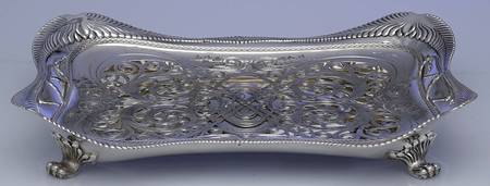 Wave Edge (Sterling, 1884, Waves, Hollowware) (2 Pc)  Asparagus Serving Tray & Strainer