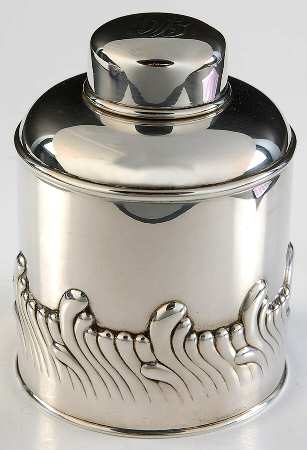 Wave Edge (Sterling, 1884, Waves, Hollowware) Tea Caddy & Lid