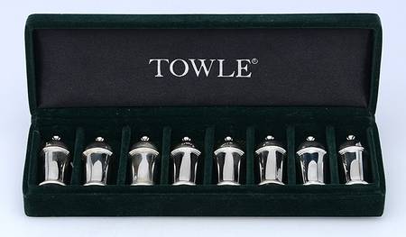 Copenhagen (Silverplate, 2000, Glossy) Individual Salt and Pepper Set (4 Sets)
