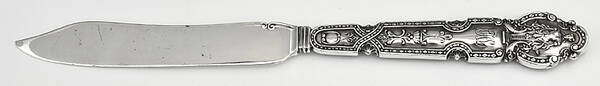 Renaissance (Sterling, 1905, Monograms) Individual Hollow Handle Fish Knife-Sterling Blade