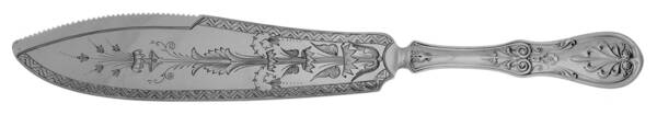Saratoga (Sterling, 1870, Monograms) Solid Bright Cut Cake Saw
