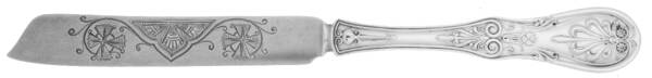 Saratoga (Sterling, 1870, Monograms) Bright Cut Solid Pickle Serving Knife
