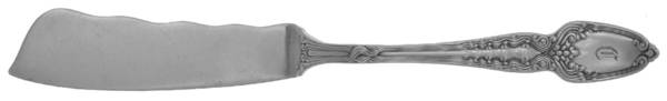 Broom Corn (Sterling, 1890, Monograms, M-T-C Stamp) Solid Pickle Serving Knife