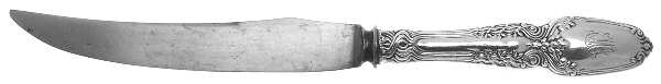 Broom Corn (Sterling, 1890, Monograms, M-T-C Stamp) Individual Bird Knife with Silverplate Blade