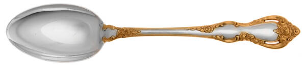 Spanish Provincial Gold (Sterling, 1967) Dessert/Oval Soup Spoon by Towle Silver