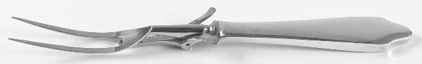 Clinton (Sterling, "L"-No Stamp) Large Stainless-Prong Roast Carving Fork
