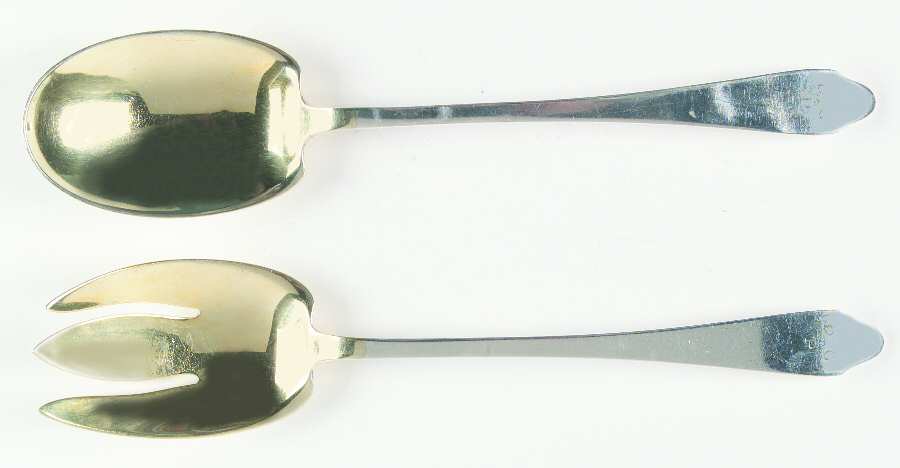 Clinton (Sterling, "L"-No Stamp) (2 Pc) Solid Salad Set