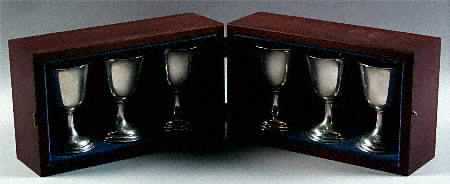 146 (Sterling, Hollowware) Wine Goblets (Set of 6) with Wood Case