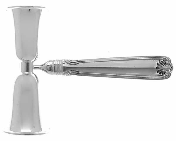 Benjamin Franklin (Sterling, "Towle") Double Jigger with Handle, Silverplate Bowls
