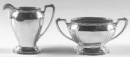 Virginia Carvel (Sterling, 1921) Mini Sterling Creamer and Open Sugar