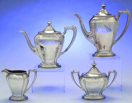 Virginia Carvel (Sterling, 1921) 4 Piece Tea Set (SCP, STP, SCR, SSU)