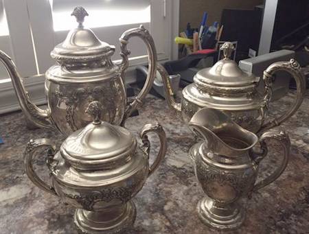 Traditional-Chased-Sterling Hollowware 4 Piece Tea Set (SCP, STP, SCR, SSU)