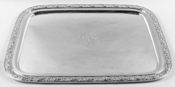 English King (5011, Sterling, Hollowware) 22" Complimentary Silverplate Waiter Tray