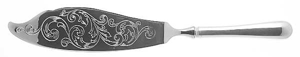 Hannah Hull (Sterling, 1974-2003) Engraved Fish Serving Knife-Stainless Blade