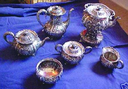 507 (Sterling, Hollowware) 6 Piece Tea Set (SCP, STP, SCR, SSU, SWB, SKES)