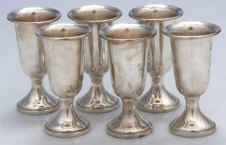 58 (Sterling, Hollowware) Weighted Cordial - Set of 6