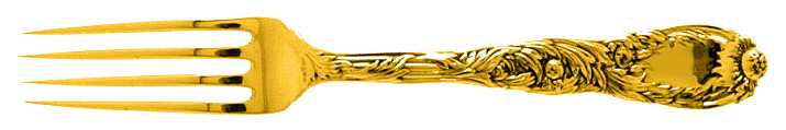Chrysanthemum Gold (Str, 1880, Gold Vermeil) Fork